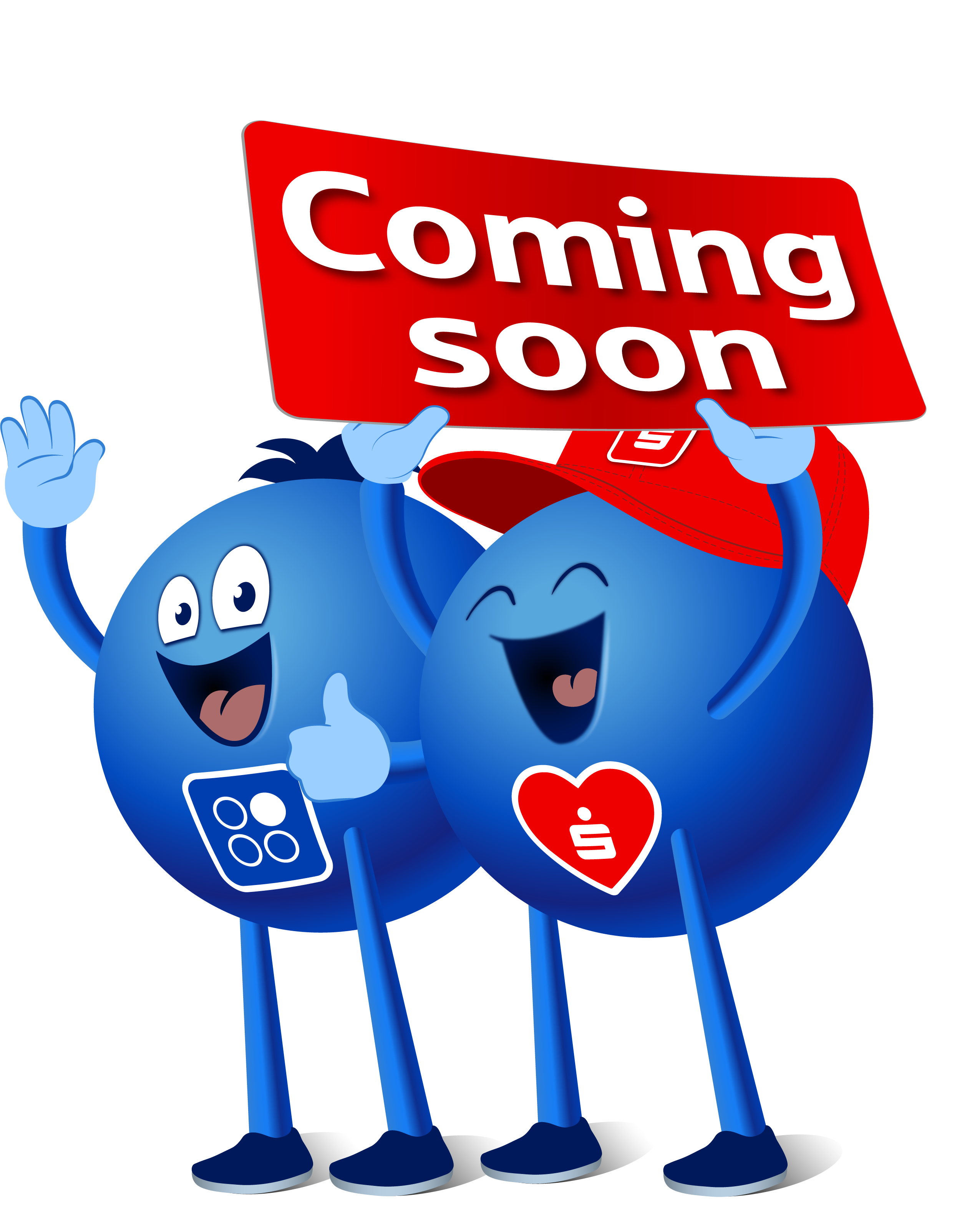 Zwei Pointees halten ein "Coming soon" Schild hoch.
